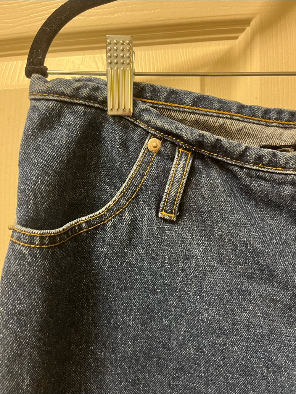 No Excuses Women’s Denim Capri Jeans Size 11/12 Blue Button Fly Y2K Cropped - Picture 5 of 8